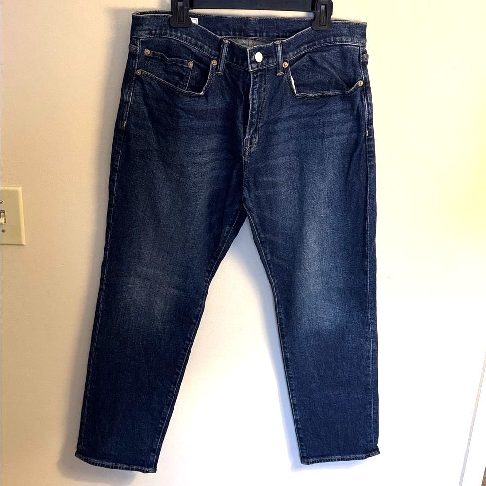 GAP Men's Dark Blue Straight Jeans Slim Soft Flex 34x30 Stretch Gapflex